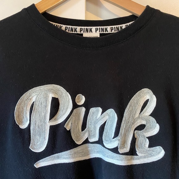 PINK Victoria’s Secret Black Crew Neck Size Small Zippers - Picture 4 of 6